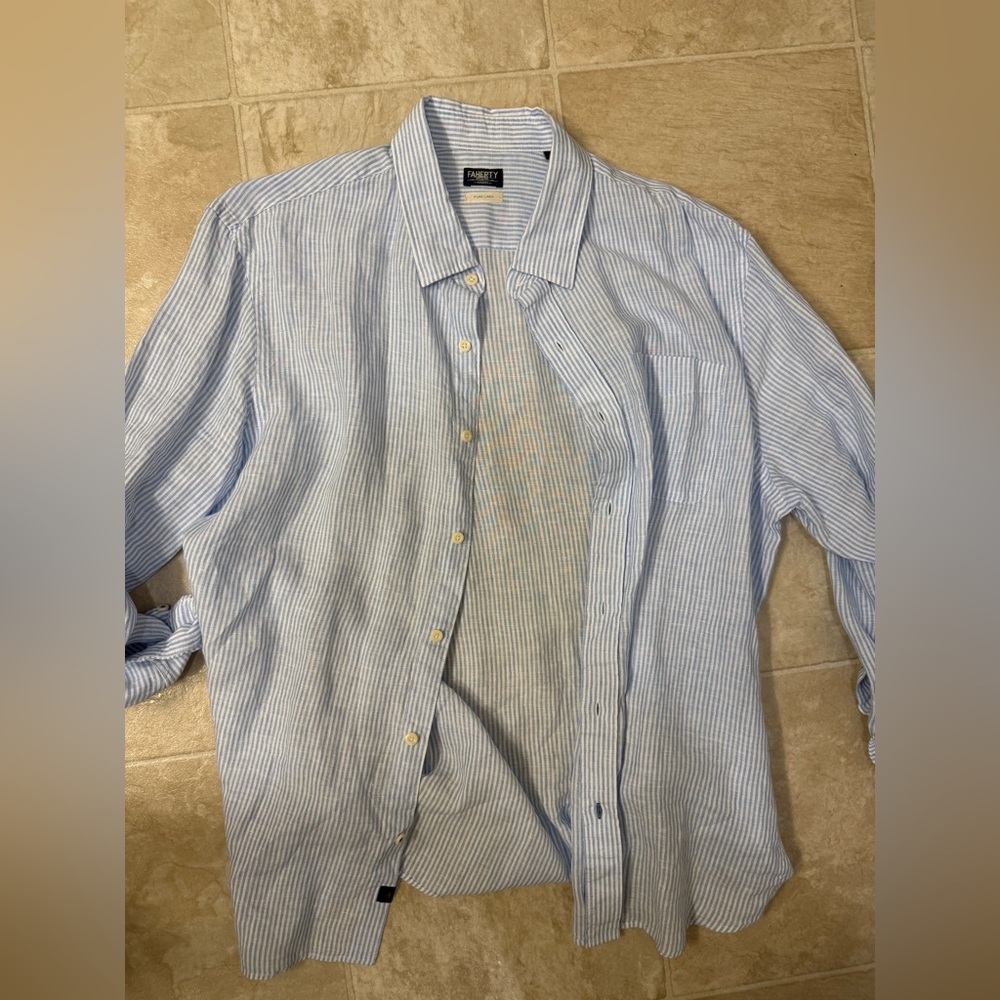 Faherty 100 % linen shirt XL